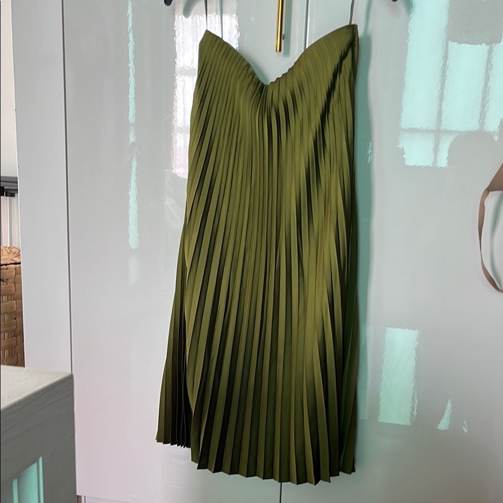 JCREW Olive Green Pleated Skirt